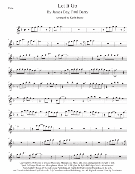 Free Sheet Music Let It Go Flute