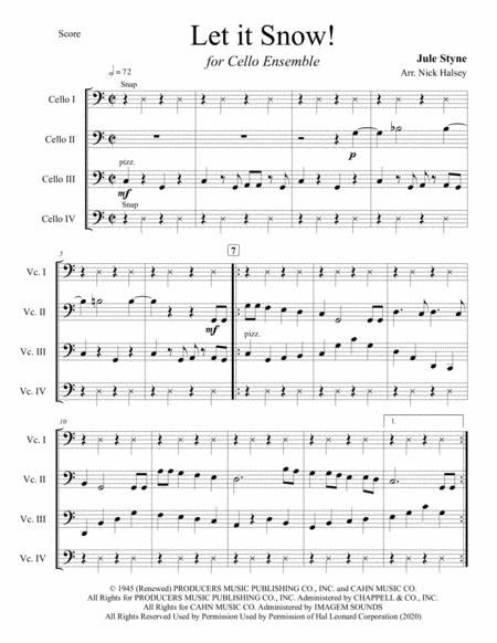 Let It Snow Cello Ensemble Sheet Music