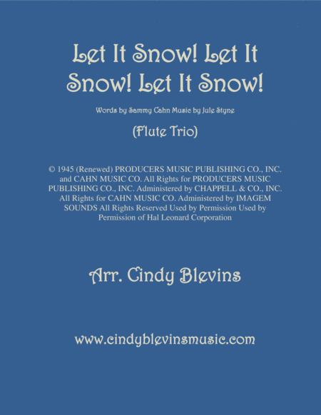 Let It Snow Let It Snow Let It Snow Arranged For Flute Trio Sheet Music