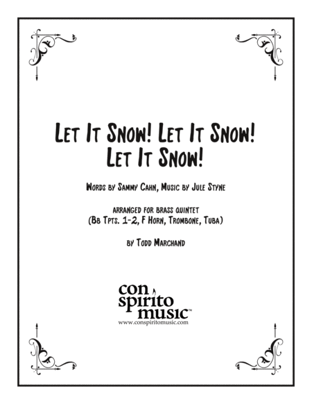 Let It Snow Let It Snow Let It Snow Brass Quintet Sheet Music