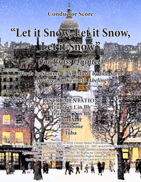 Free Sheet Music Let It Snow Let It Snow Let It Snow For Brass Quintet