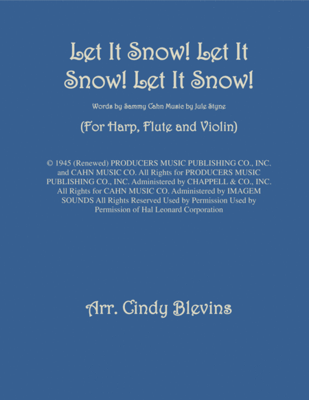 Let It Snow Let It Snow Let It Snow For Harp Flute And Violin Sheet Music