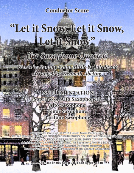 Let It Snow Let It Snow Let It Snow For Saxophone Quartet Satb Or Aatb Sheet Music