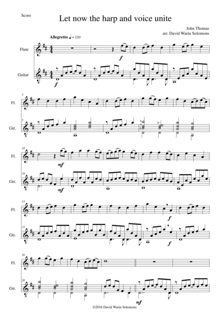 Free Sheet Music Let Now The Harp And Voice Unite For Flute And Guitar