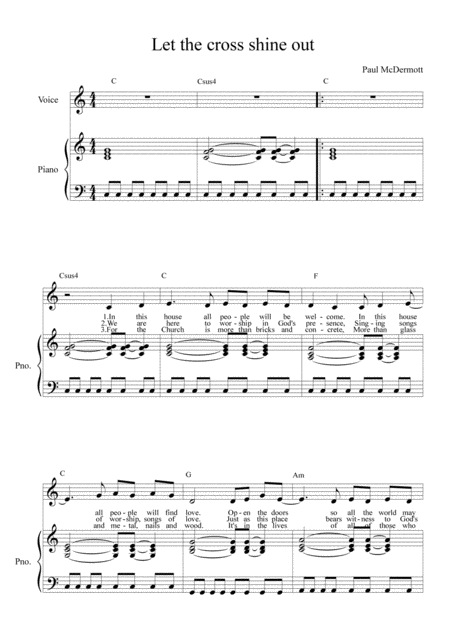 Let The Cross Shine Out Sheet Music