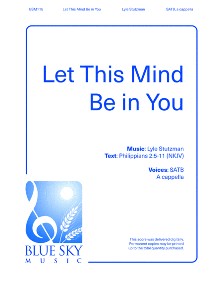 Let This Mind Be In You Sheet Music