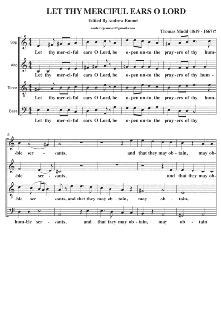 Let Thy Merciful Ears O Lord Sheet Music