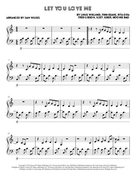 Free Sheet Music Let You Love Me Rita Ora Easy Piano Key C