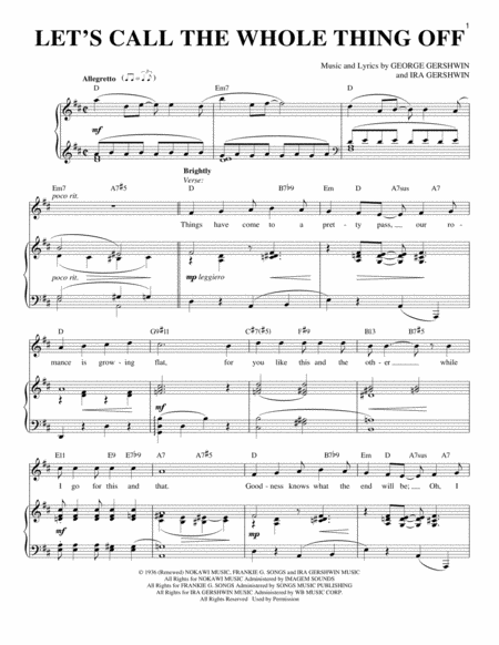 Lets Call The Whole Thing Off Sheet Music