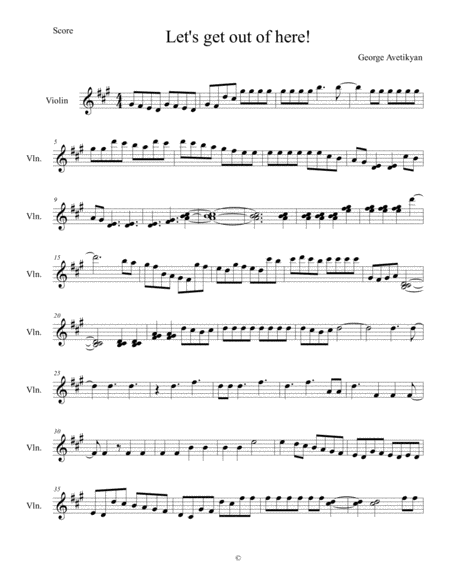 Free Sheet Music Lets Get Out Of Here