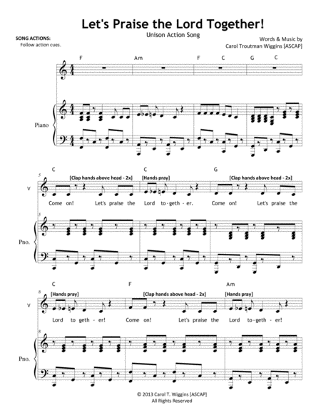 Lets Praise The Lord Together Sheet Music