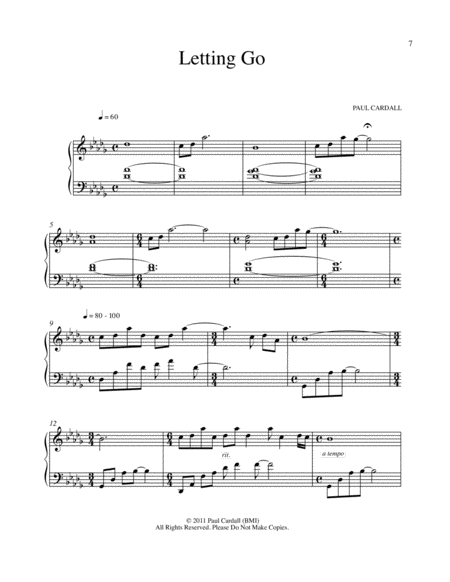 Letting Go Sheet Music