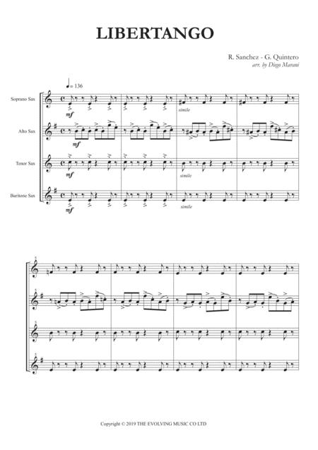 Libertango For Saxophone Quartet Sheet Music