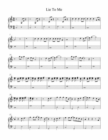 Lie To Me Sheet Music