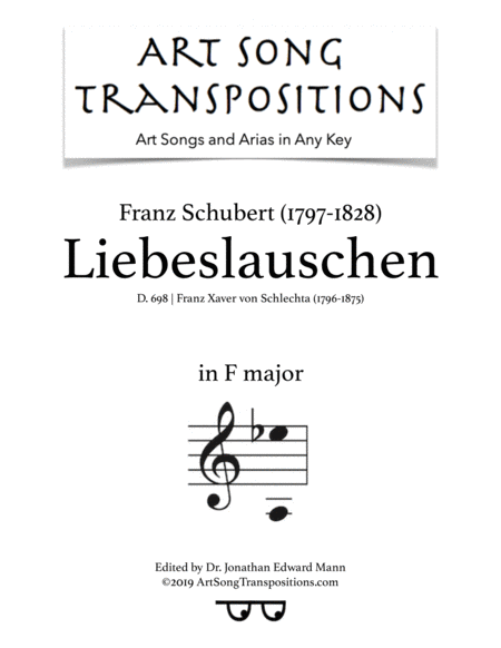 Free Sheet Music Liebeslauschen D 698 F Major