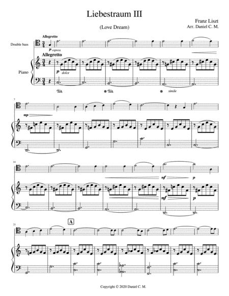 Liebestraum Double Bass And Piano Easy Sheet Music