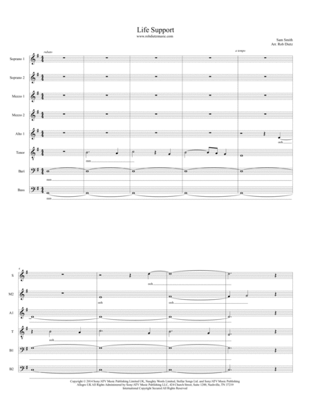 Free Sheet Music Life Support