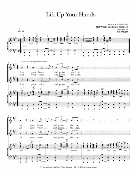 Free Sheet Music Lift Up Your Hands