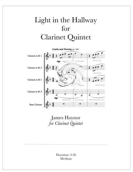 Free Sheet Music Light In The Hallway For Clarinet Quintet