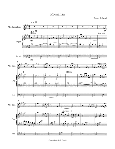 Light Piece For Organ And Alto Sax Sheet Music