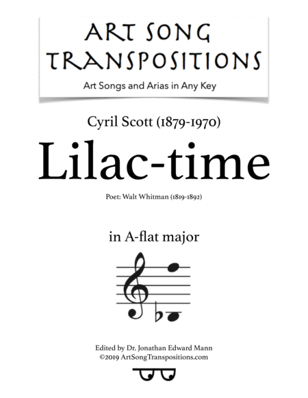 Free Sheet Music Lilac Time Transposed To A Flat Major