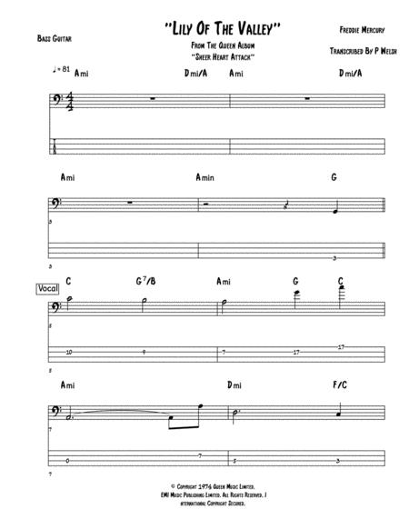 Free Sheet Music Lily Of The Valley Bass Guitar Tab