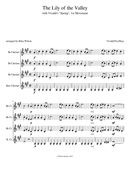 Lily Of The Valley With Vivaldis Spring Sheet Music