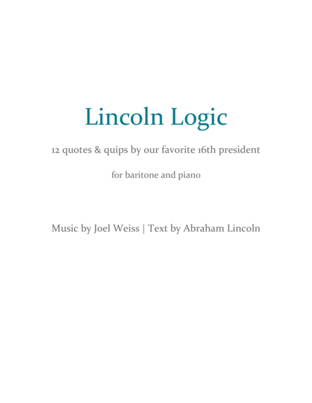 Lincoln Logic Sheet Music