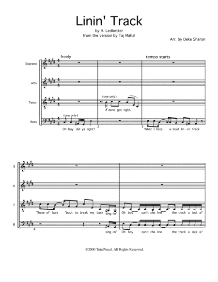 Linin Track Sheet Music