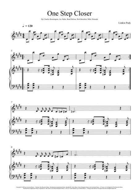 Free Sheet Music Linkin Park One Step Closer Violin Solo