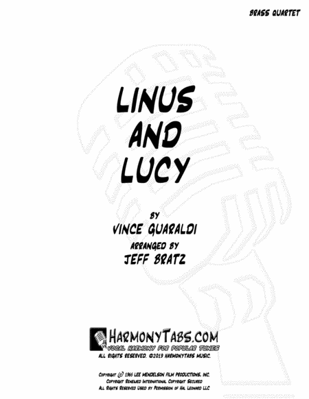 Linus And Lucy Brass Quartet Sheet Music