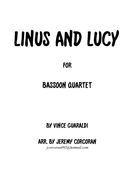 Linus And Lucy For Bassoon Quartet Sheet Music