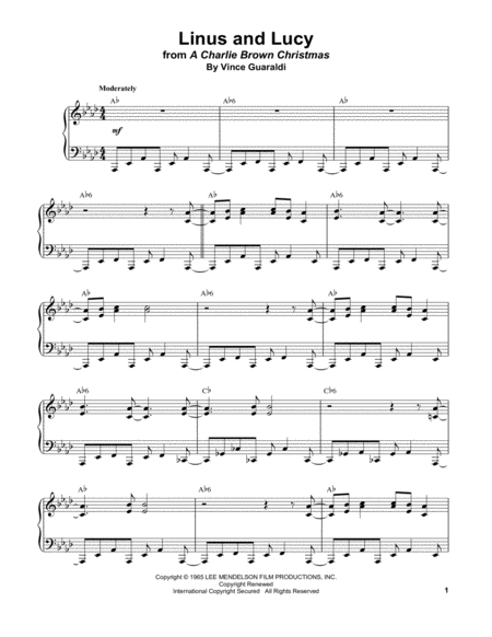 Free Sheet Music Linus And Lucy