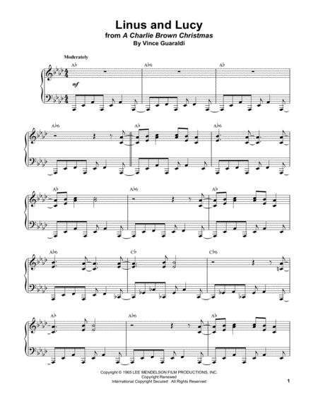 Linus And Lucy Sheet Music