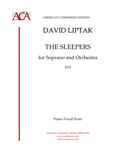 Liptak The Sleepers Piano Reduction Sheet Music