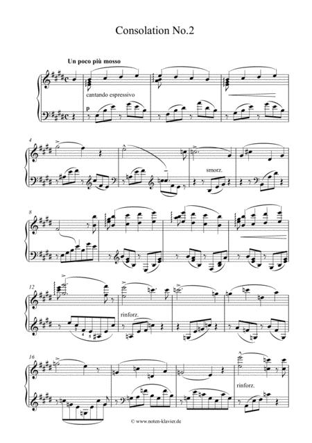 Free Sheet Music Liszt Consolation No 2 In E Major