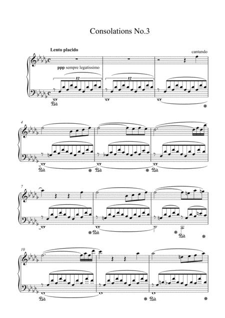 Free Sheet Music Liszt Consolation No 3 In D Flat Major