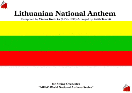 Lithuanian National Anthem For String Orchestra Mfao World National Anthem Series Sheet Music