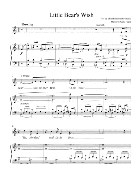 Little Bears Wish For Voice And Piano Or Voice And String Quartet Sheet Music