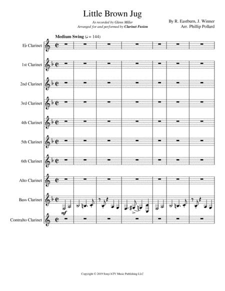 Little Brown Jug For Clarinet Choir Sheet Music