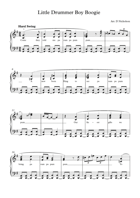 Little Drummer Boy Boogie Style Sheet Music