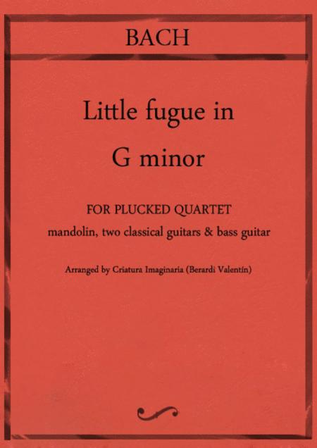 Little Fugue In G Minor For Plucked Quartet Mandolin 2 Guitars Bass Guitar Sheet Music