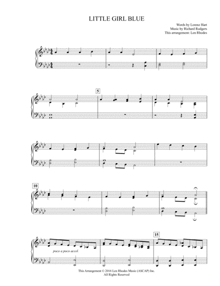 Free Sheet Music Little Girl Blue