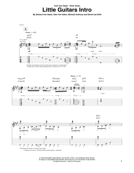 Free Sheet Music Little Guitars Intro