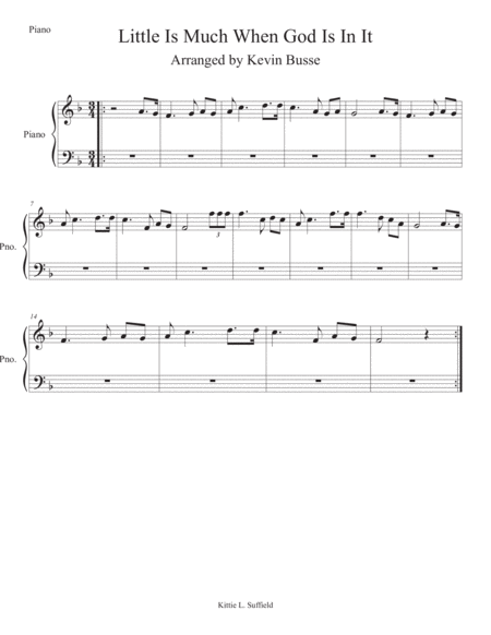 Little Is Much When God Is In It Piano Sheet Music