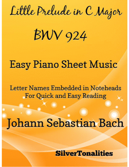 Free Sheet Music Little Prelude In C Major Bwv 924 Easy Piano Sheet Music