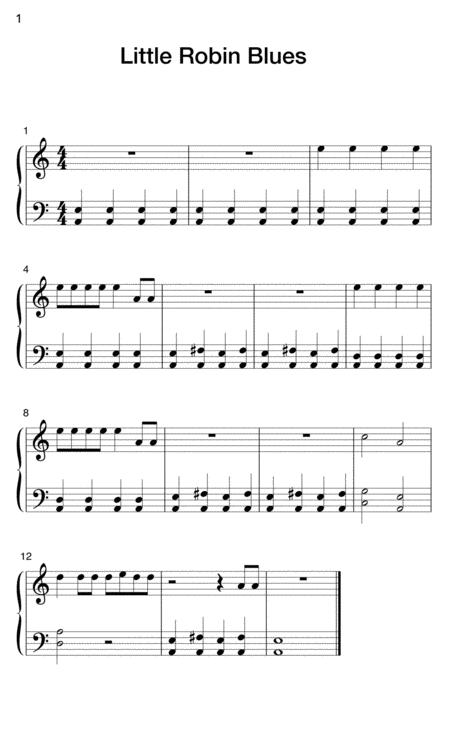 Free Sheet Music Little Robin Blues Simple Blues Beginner Exercise