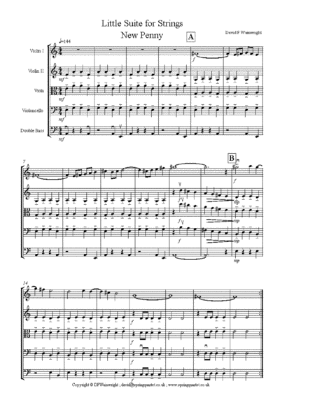 Free Sheet Music Little Suite For Strings Score And Parts With Rehearsal Letters Mp3