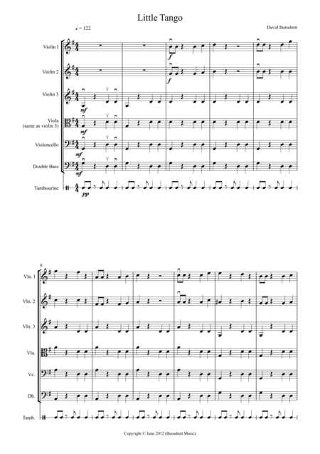 Little Tango For Beginning String Orchestra Sheet Music