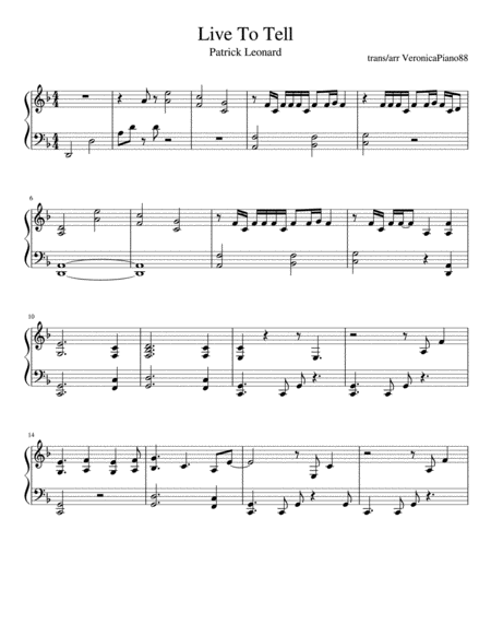 Free Sheet Music Live To Tell